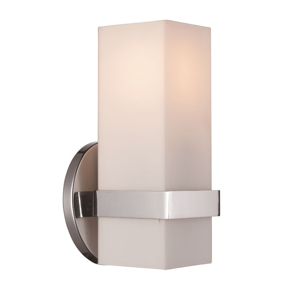 Trans Globe Lighting 21361 BN 1LT White Rectangle Wall Sconce in Brushed Nickel